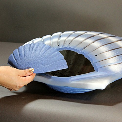 OneWorld Memorials Shell Paper Biodegradable Cremation Urn - Companion - Holds Up to 400 Cubic Inches of Ashes - Aqua Blue Biodegradable Cremation Urn
