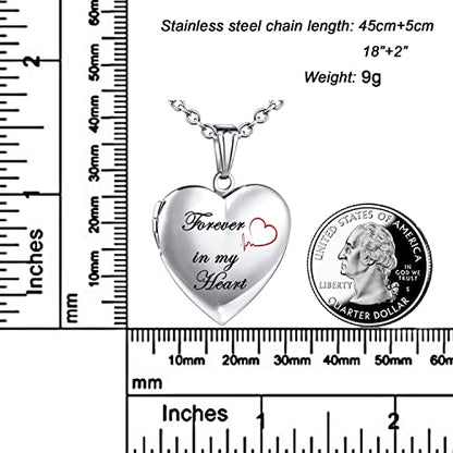 YOUFENG Love Heart Locket Necklace that Holds Pictures Polished Lockets Necklaces Birthday Gifts Unicorn - color: LoveHeart