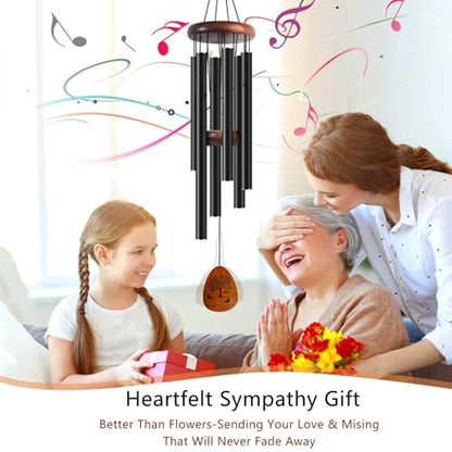 Sympathy Wind Chimes - Deep Tone Memorial Gift for Loss of Loved Ones, Mom, Dad, Husband, Wife, Grandma, Grandfather. Ideal for Outdoor, Garden, Patio, Yard & Home Decor (25.5 Inch)