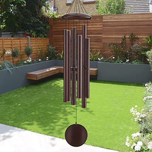 Suntimber Extra Large Wind Chimes for Outside Deep Tone, (Bronze,48")
