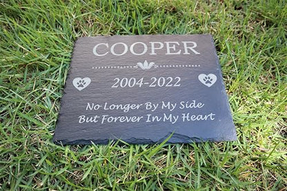 Custom Pet Memorial Slate Stone, Personalized 8x12 Dog Memorial Stone, Pet Grave Marker for Pet Dog Cat Horse, Headstone, Pet Headstone, Memorial Stone You Can Customize (Design 1) - style: Design 1
