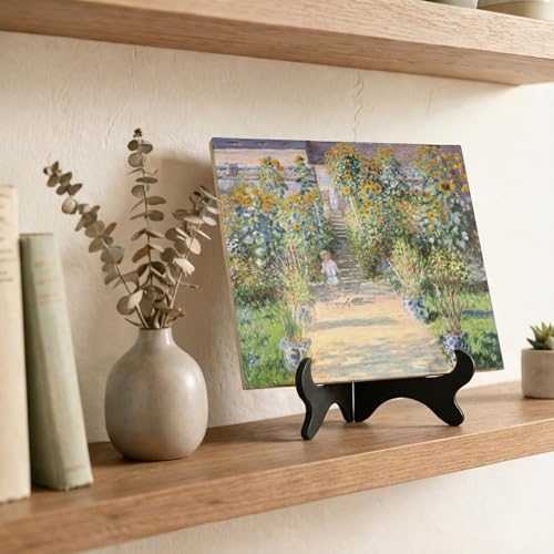 Artliving Black 7" Wood-like Plastic Easels Plate Display Stands Picture Frame Stand Holder-Set Of 4 - size: 7 inch