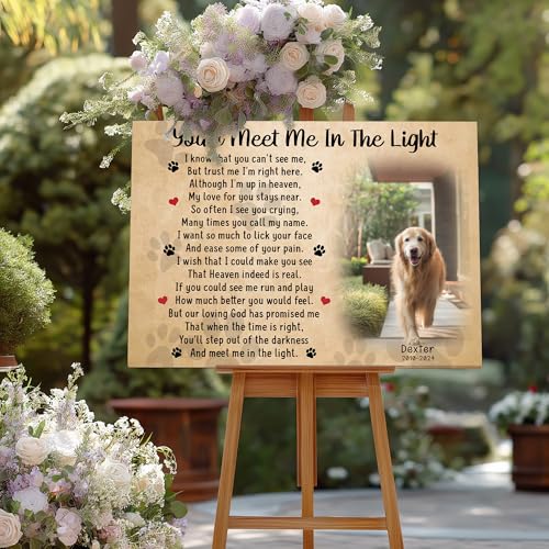 KiKiLuna Personalized Dog Cat Memorial Framed Canvas Poster - color: Design 3