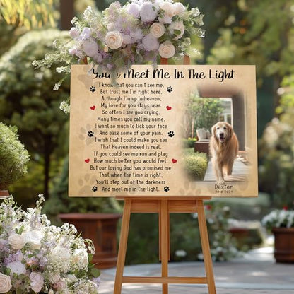 KiKiLuna Personalized Dog Cat Memorial Framed Canvas Poster - color: Design 3