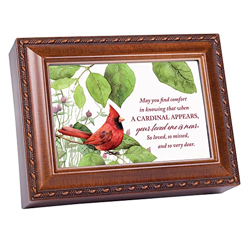 Cottage Garden Comfort Cardinal Appears Woodgrain Rope Trim Box Plays Wind Beneath My Wings