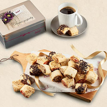 Dulcet Gift Baskets Gift Baskets For Sympathy - Thinking of You Gifts for Women - Gourmet Gift Baskets of Assortment of Rugelah - Freshly Baked and Preserved Freshness During Shipping - style: Sympathy