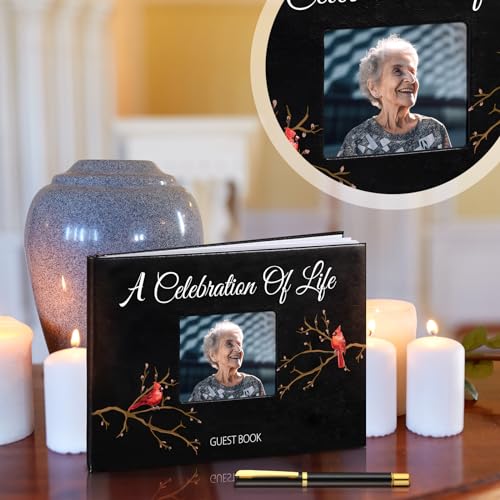 Yingzhao Memorial Funeral Guest Book with Pen 144 Pages Cardinal Funeral Guest Sign in Book for Memorial Service Celebration of Life Party Supplies in Loving Memory(Classic Cardinal) - style: Classic Cardinal