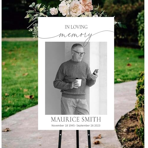 Personalized Funeral Welcome Signs, Celebration Of Life Yard Sign, Celebration of Life Decoration, Custom Memorial Sign, Minimalist Memorial Sign With Photo, Memory Signs For Funerals#3 - color: Design 3
