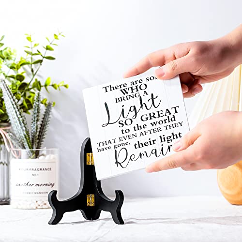 Yalikop Bereavement Gift Sympathy Gifts for Loss of Father Mother Husband Loved One with Wooden Stand in Memory Light Remains Decor Funeral Decor Celebration of Life Decorations (Retro Style)