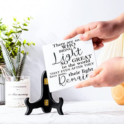 Yalikop Bereavement Gift Sympathy Gifts for Loss of Father Mother Husband Loved One with Wooden Stand in Memory Light Remains Decor Funeral Decor Celebration of Life Decorations (Retro Style)