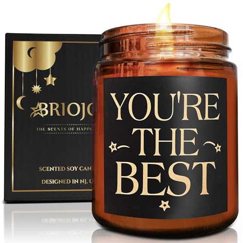 You're The Best Candle Gifts for Women Men - Birthday, Thank You, Friendship Gift for Her Him - Lavender Vanilla Natural Organic Soy Wax, Non Toxic Aromatherapy Candle for Relaxation - color: You are the best