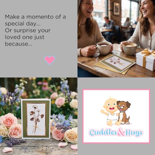 Cuddles&Hugs Handmade Botanical Flower Card – Copper Bouquet | Birthday, Thank You, Anniversary, Wedding, Mother’s Day, Sympathy, Graduation, Retirement, Congratulations, Thinking of You - For Her