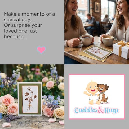 Cuddles&Hugs Handmade Botanical Flower Card – Copper Bouquet | Birthday, Thank You, Anniversary, Wedding, Mother’s Day, Sympathy, Graduation, Retirement, Congratulations, Thinking of You - For Her