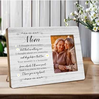 Memorial Picture Frame for Loss of Mom,Memory Gifts Sympathy Gifts Condolences Gift for Loss of Mother,I Thought of You Today Mom Wood Picture Frame - style: Mom-2