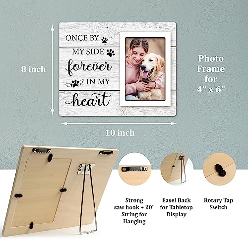 Pet Memorial Gifts for Dogs, Dog Memorial Gifts Picture Frame | Lost of Pet Sympathy Present, Pet Loss Remembrance Gift, Cat Passing Away Memorial Frame with Paw Print 4x6" Photo