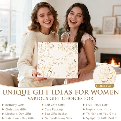Birthday Gifts for Women Self Care Package Get Well Gift Baskets for Women | Get Well Soon Thinking of You Spa Sympathy Gift Basket, Christmas Inspirational Gift Set for Women Mom Her Friend Wife Sister - color: Beige