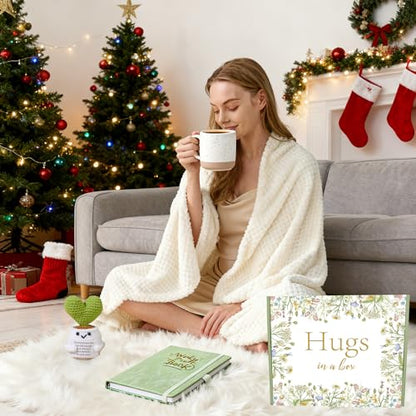 Get Well Gifts Baskets for Women Self Care Gifts, Birthday,Spa Care Package After Surgery Inspirational Thinking of You Sympathy Gift, Feel Better Encouragement Gift for Women Friends Mom w/ Blanket