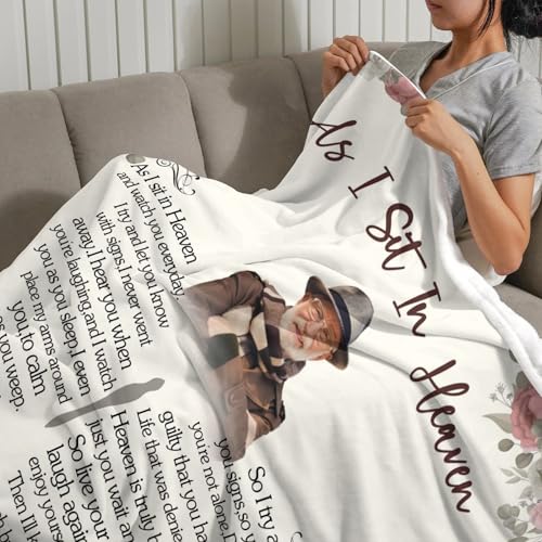 Custom Memorial Blanket with Picture Personalized Sympathy Remembrance Condolences Bereavement Gifts Sympathy Gifts for Loss of Loved One Mother Dad Grandma Grandpa Sister Daughter Friend - color: Design2