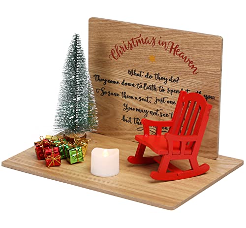 Christmas in Heaven Decoration Christmas Memorial Candle Holders Rocking Chair Ornament Save A Seat Memorial Gift
