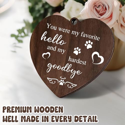 Dog Picture Frame 4x6, Paw Print Kit for Dogs, Dog Memorial Gifts for Loss of Dog Passing Away Sympathy Gifts | Rotating Wooden Double Sided Display Pet Paw & Nose Print DIY Kit - color: Brown