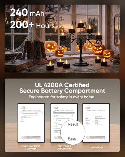 Homemory 24-Pack Black Flameless Battery Tealight Candles, 200+ Hours - color: Black, size: Pack of 24