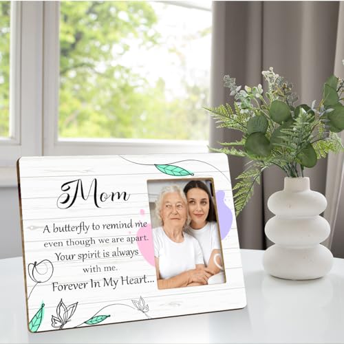 JANLAN Memorial Gifts for Loss of Mom,Mother Memorial Picture Frame,Bereavement Gift Sympathy Gifts for Loss of Mother,Mom Your Spirit Is Always with Me Forever in My Heart Photo Frame - style: Loss of Mom-1