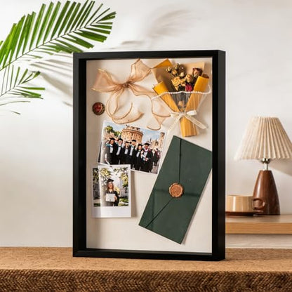 12x16 Large Shadow Box Frame with Thickened Acrylic Panel & Pins - color: Black+high Definition Panel + Shatter-proof Packaging, size: 12x16