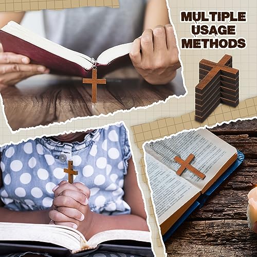 Tradder 100 Set Funeral Favor for a Memorial Service with 100 Wooden Cross Keychain Funeral Thank You Card Organza Bag Guest Sympathy Gift for Remembrance Bereavement Celebration of Life(Cross) - style: Cross