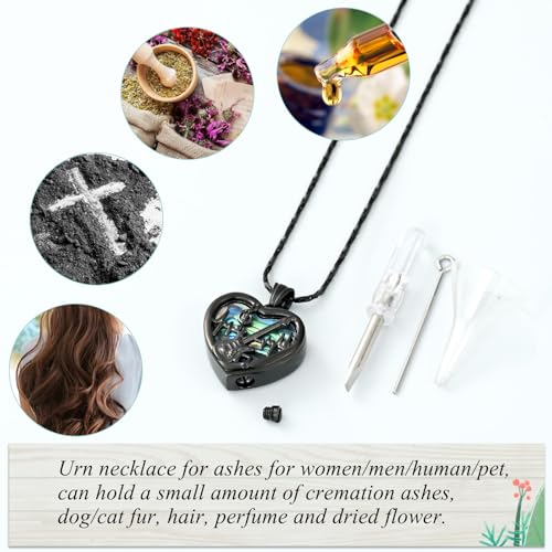 Imrsanl Guitar Pick Cremation Urn Necklace for Ashes - color: Heart-Customize