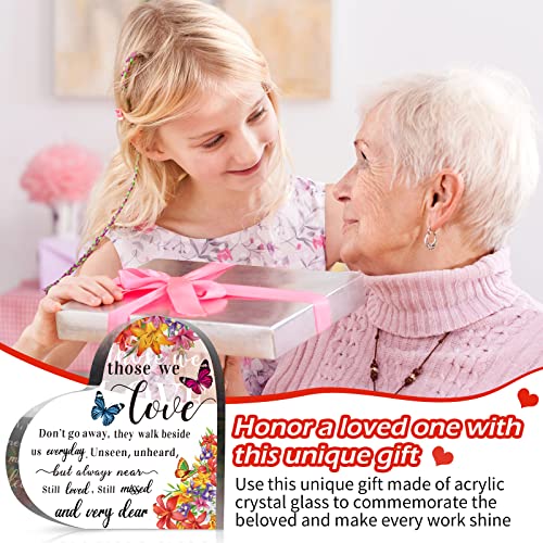 Jetec Sympathy Bereavement Gift for Loss of Loved One, 4 x 4 x 0.4 Inch | Acrylic Heart, Memorial Condolence Grieving Keepsake for Mom Dad Grandma, Remembrance Decor, Sympathy Gifts Standing - size: 4 x 4 x 0.4 Inch