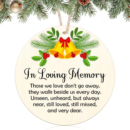 Memorial Wooden Ornaments Sympathy Gift for Loss Bereavement Gifts Ideas Christmas Ornament Memorial Condolences Grief Bereavement Gift Ideas for Loss of Mom Dad in Loving Memory Keepsake