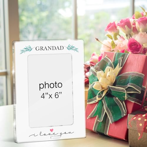 Grandad Gifts Picture Frame, Grandfather Gift From Granddaughter Grandson Kids, I Love You Gifts for Grandpa Pops Grandad Acrylic Picture Frames 4 x 6 Inch Photo - color: F-Grandad