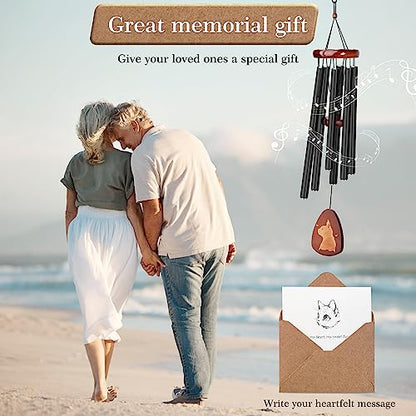 Cat Wind Chimes for Outsides, Cat Memorial Wind Chimes of Loved One Mother Father, Sympathy Wind Chimes for Cats Loss of Pet, Pet Memorial Gifts Home Decor Outdoor Garden Patio Backyard