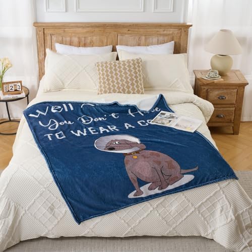 Thinking of You Gifts for Women Men – Get Well Blanket 50x60 Inch, Navy Flannel Comfort Blanket, Sympathy Throw for After Surgery, Chemo, Illness, Recovery - color: Get Well-dog