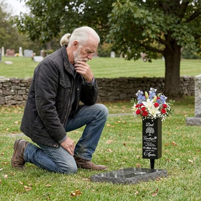 Geosar Cemetery Vases for Grave, Goodby are Not the End - style: Goodby Are Not the End
