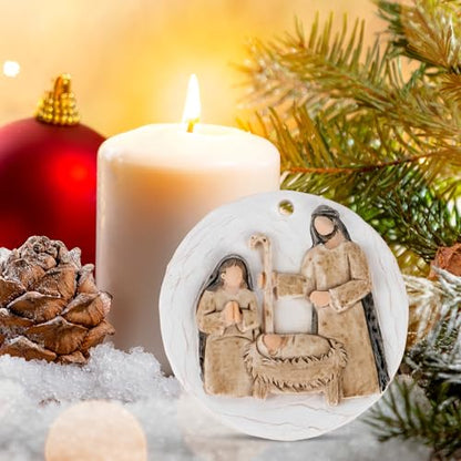 3D Nativity Scene Ornament for Christmas Tree - Religious Christian Church Ornaments Holy Family Tradition Gifts - Unique Jesus Ornaments Decorations for Family Friends - style: Nativity