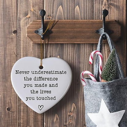 Jocidea Positive Quote Keepsake - Thinking of You Gift - Tough Times Gift - Ceramic Heart Keepsake - Thank You Present - color: Never Underestimate