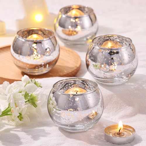 Volens 24PCS Silver Votive Candle Holders for Table Centerpieces - color: Silver, size: 24 PACK