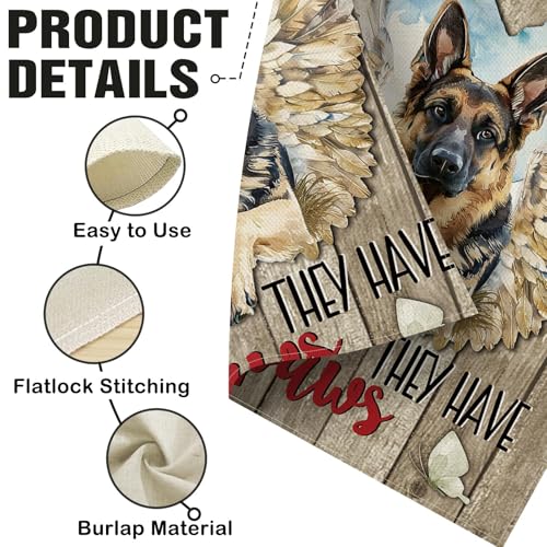 Dyrenson Memorial German Shepherd Dog Garden Flag, Angels Don't Always Have - color: German Shepherd Dog, size: 12" x 18"