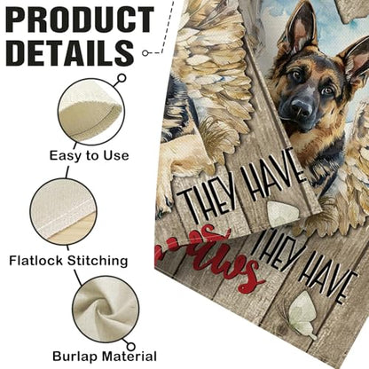Dyrenson Memorial German Shepherd Dog Garden Flag, Angels Don't Always Have - color: German Shepherd Dog, size: 12" x 18"