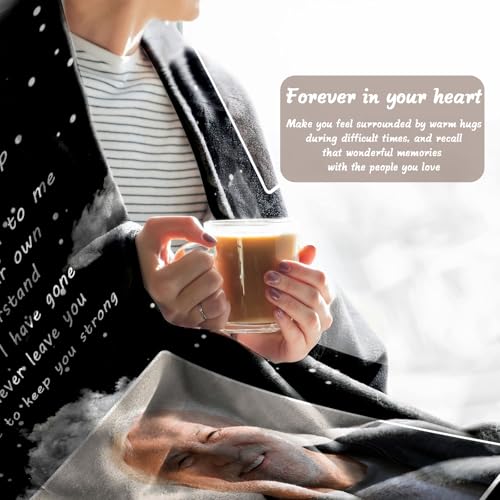 Vsmoedb Custom Memorial Blanket with Pictures for Loss of Loved One - color: Select09