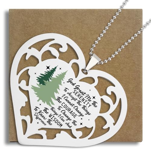 Serenity Prayer Ornament Heart Shaped, Christian Encouragement Gifts for Women Men, God Grant Me The Serenity Courage Wisdom Hanging Ornaments S2X3 - style: Serenity Prayer