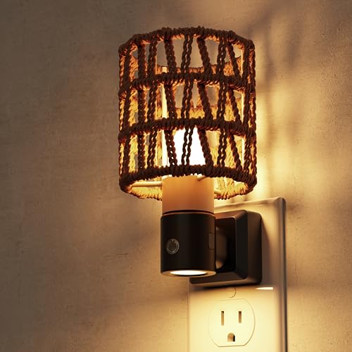 L LOHAS LED Cylindrical Ironwork Boho Lampshade Decor Night Light - color: Cylindrical Ironwork Boho-3000K, size: 1 Pack