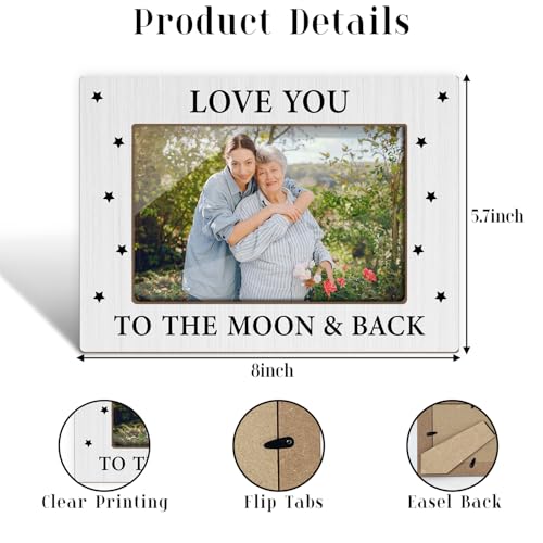 Love You To The Moon And Back Picture Frames, Couples Picture Frame, Tabletop Photo Frame for Men Women Wife Husband, Honeymoon Wedding Valentine's Day Gifts, Home Table Decorative Supplies-03 - style: Love You To The Moon