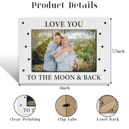 Love You To The Moon And Back Picture Frames, Couples Picture Frame, Tabletop Photo Frame for Men Women Wife Husband, Honeymoon Wedding Valentine's Day Gifts, Home Table Decorative Supplies-03 - style: Love You To The Moon