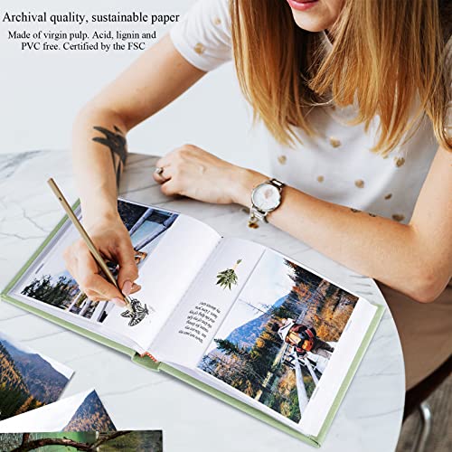 1DOT2 Small Photo Album 4x6, Hold 60 Photos with Memo, Sage Green | Vertical Slip-in Pockets, Linen Cover with Writing Space, For Wedding Baby Mother's Day - color: Sage Green, size: 4x6