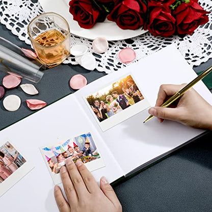 Panelee Wedding Guest Book with Pen, Green Velvet Guest Book 144 Page - color: Green