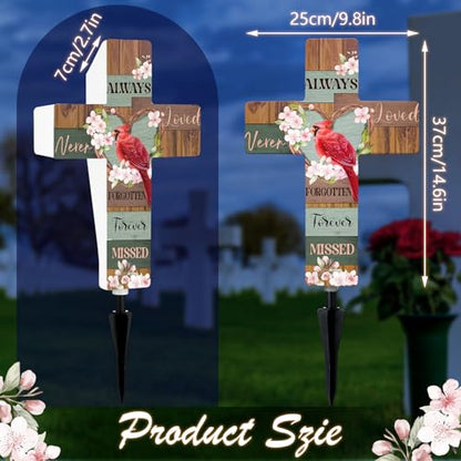 Yousoontic Solar Cross Lights Cardinal Grave Outdoor Stake, Elegant Style - style: Elegant Style