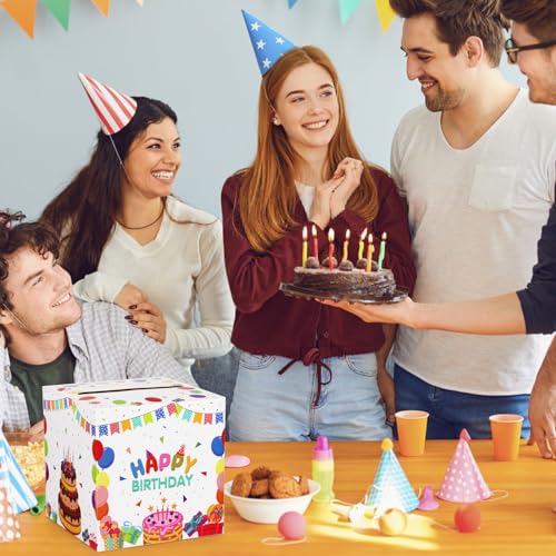 Hxezoc Happy Birthday Card Box Party Favors Post Box Cardboard Receiving Money Box Holder for Kids Baby Adults Birthday Party, Baby Shower Table Centerpiece Decorations Supplies - style: Birthday