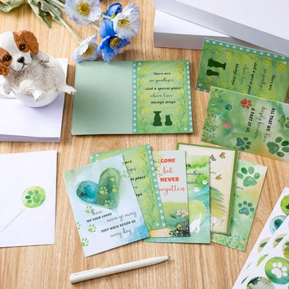 Geyoga 36 Set Pet Sympathy Card with Envelope Bulk, Positive Green - color: Positive Green